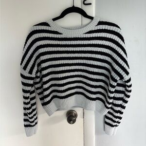 black and white striped sweater